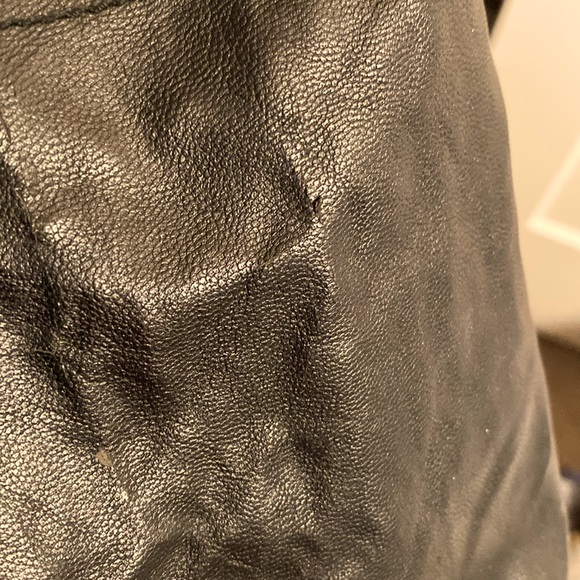 NWT [Romeo & Juliet Couture] Blue Denim Open Jacket w/ Faux Leather Sleeves Sz S - Picture 8 of 8